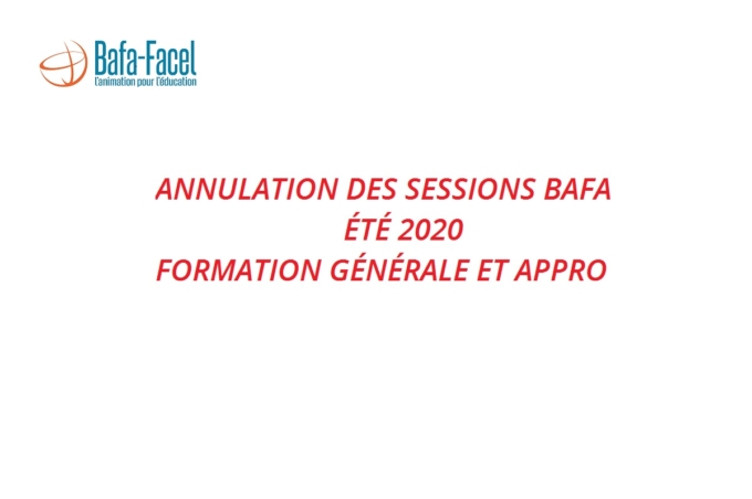 Annulation des sessions Bafa / été 2020
