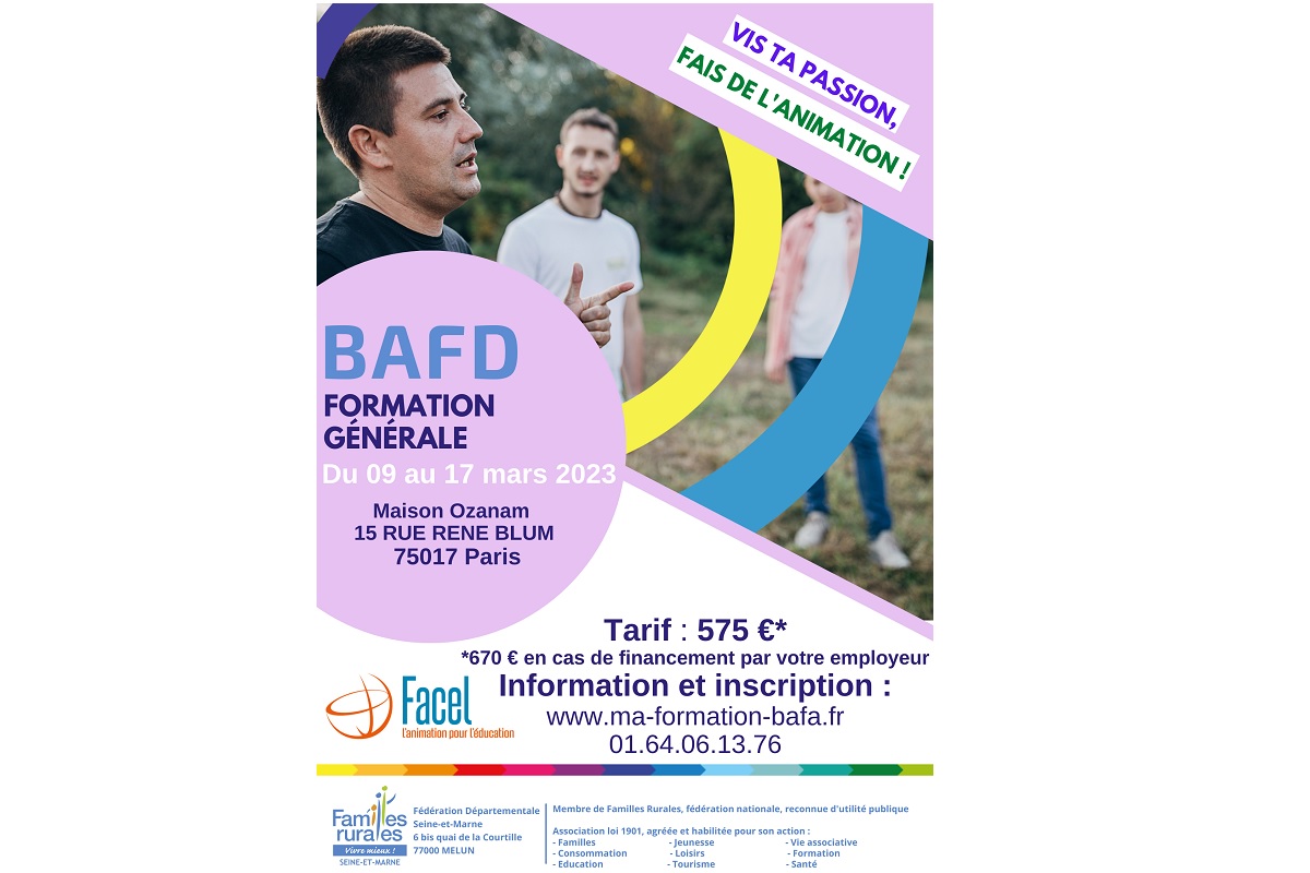 Bafd Page De Garde Prochaine formation BAFD Formation Générale - Facel - L’animation pour